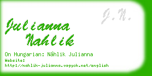 julianna nahlik business card